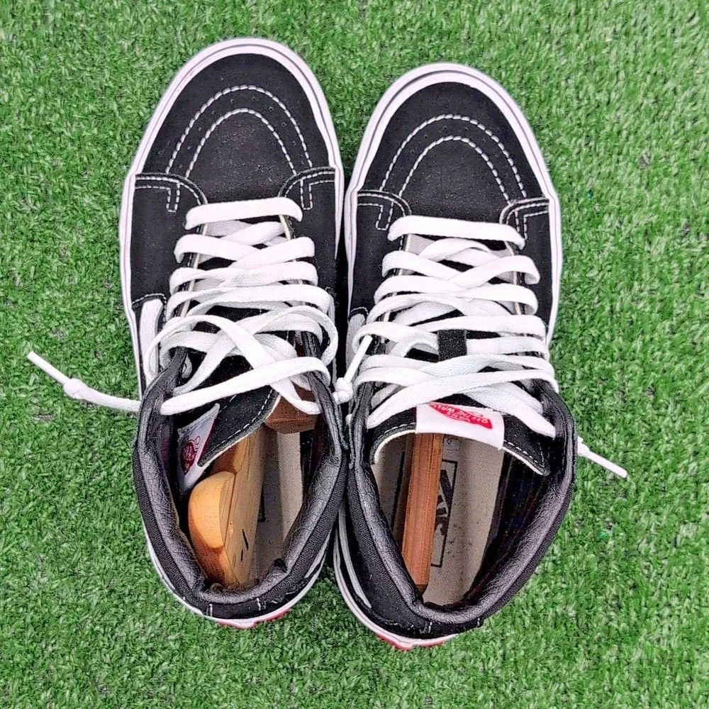 Vans SK8-Hi Old Skool High Tops Shoes Men's 5.5 Womens 7 Black‎ Suede Skateboard